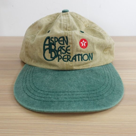 Aspen‎ Base Operation Hat Green Baseball Cap Adjustable Cloth Strap Buckle CAMEO - Picture 1 of 9